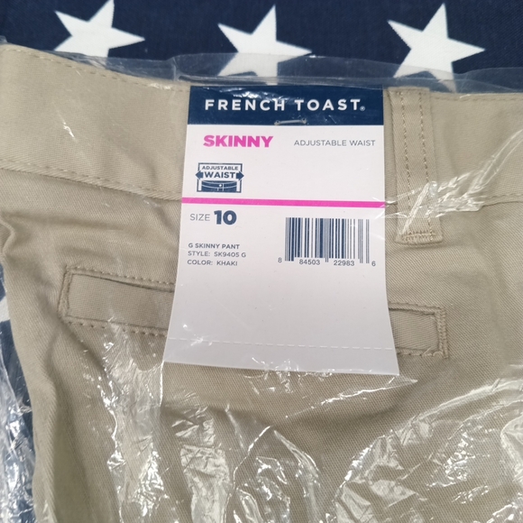 PANTS SCHOOL UNIFORM-FRENCH TOAST ADJ  WAIST Girls Stretch Size 10 NEW  Skinny - Picture 2 of 5
